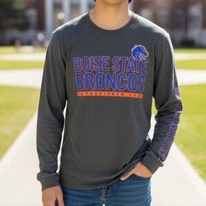 Boise State Broncos T‎ Shirt Long Sleeve Bronco Nation NCAA Captivating Large